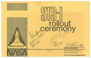 Lot #5357  STS-1 Crew-Signed Vehicle Permit