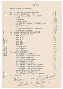 Lot #5199  Apollo 12 Flown Checklist Page Signed by Richard Gordon - Image 1