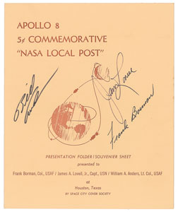 Lot #5164  Apollo 8 Signed Commemorative Stamp - Image 1