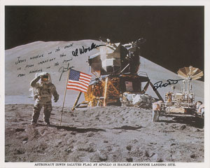 Lot #5237  Apollo 15 Signed Photograph - Image 1