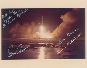 Lot #5253  Apollo 17 Signed Photograph - Image 1