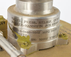Lot #5371  Space Shuttle Cryogenic Relief Valve - Image 2