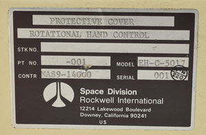 Lot #5379  Space Shuttle Rotational Hand Controller Protective Cover - Image 6