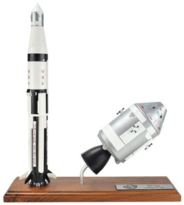 Lot #5068 Walt Cunningham Signed Apollo 7 Model Display - Image 1
