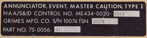 Lot #5103  Apollo Command Module Block II Master Caution and Event Annunciator Panel - Image 6
