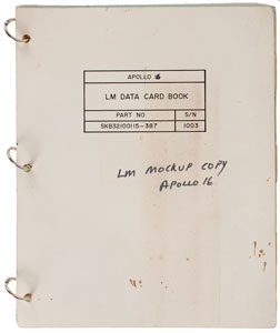 Lot #5247 Charlie Duke's Training-Used Apollo 16 Lunar Module Data Card Book - Image 1