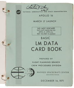 Lot #5247 Charlie Duke's Training-Used Apollo 16 Lunar Module Data Card Book - Image 2