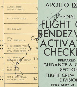Lot #5172 Alan Bean's Apollo 9 Crew-Signed Flown Checklist Covers - Image 2