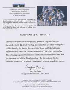 Lot #5046 Alan Bean's Gemini 10 Flown Flag - Image 6