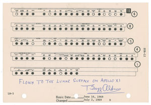 Lot #5414 Buzz Aldrin's Apollo 11 Flown Lunar Surface Checklist - Image 1