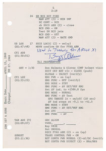 Lot #5416 Buzz Aldrin's Apollo 11 CM Training Page