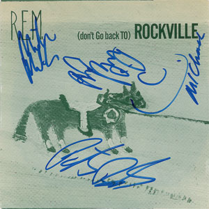 Lot #7329  R.E.M. Signed 45 RPM Record - Image 1