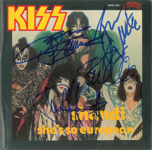 Lot #7033  KISS Signed 45 RPM Record - Image 1