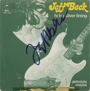 Lot #7064 Jeff Beck Signed 45 RPM Record