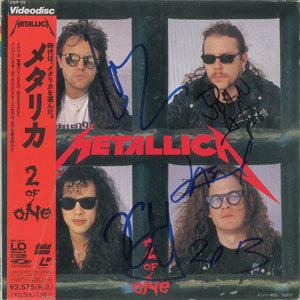 Lot #7313  Metallica Signed Videodisc