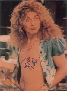 Lot #7021  Led Zeppelin: Robert Plant Oversized Signed Photograph