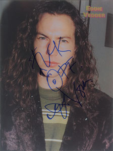 Lot #7421  Pearl Jam: Eddie Vedder Oversized Signed Photograph - Image 1