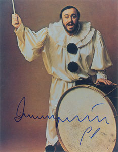 Lot #7496 Luciano Pavarotti Oversized Signed