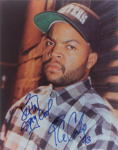 Lot #7451  Ice Cube Oversized Signed Photograph - Image 1