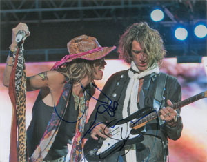 Lot #7031  Aerosmith: Steven Tyler and Joe Perry Oversized Signed Photograph - Image 1