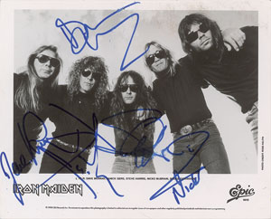 Lot #7295  Iron Maiden Signed Photograph - Image 1