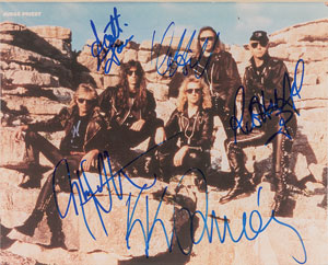 Lot #7184  Judas Priest Signed Photograph