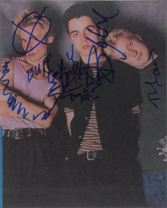 Lot #7387  Green Day Signed Photograph