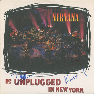 Lot #7413  Nirvana: Novoselic, Grohl, and Smear Signed Album