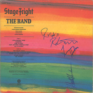 Lot #7047 The Band Signed Album
