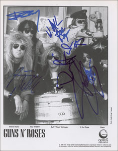 Lot #7283  Guns N' Roses Signed Photograph