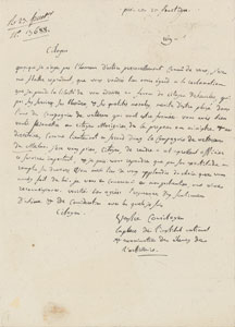 Lot #6016 Pierre-Simon Laplace Autograph Letter