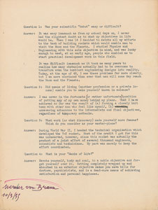 Lot #6248 Wernher von Braun Typed Letter Signed - Image 2