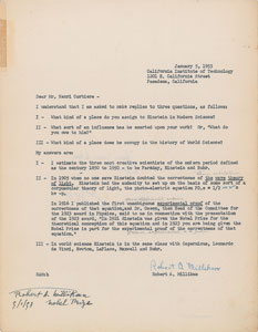 Lot #6017 Robert A. Millikan Typed Letter Signed - Image 2