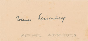 Lot #6100 Werner Heisenberg Signature