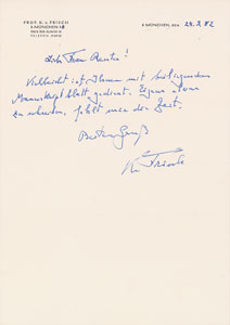 Lot #6095 Karl von Frisch Handwritten Manuscript and Autograph Letter Signed - Image 3