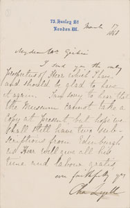 Lot #6112 Charles Lyell Letter Signed - Image 1
