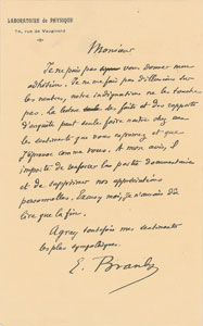 Lot #19 Edouard Branly Autograph Letter Signed - Image 1