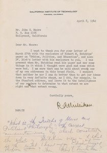Lot #6115 Robert A. Millikan Typed Letter Signed - Image 1
