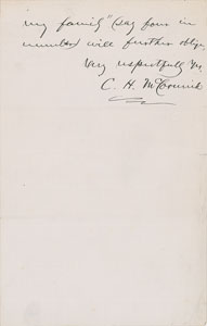 Lot #6066 Cyrus McCormick Group of (3) Signed Items - Image 2