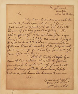 Lot #6050 William Herschel Autograph Letter Signed