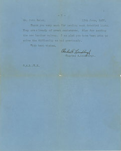Lot #6193 Charles Lindbergh Typed Letter Signed - Image 2