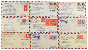 Lot #6217  Flown Jet Mail Covers Group of (9)