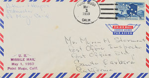 Lot #6220  Flown Point Mugu Missile Mail Cover - Image 1