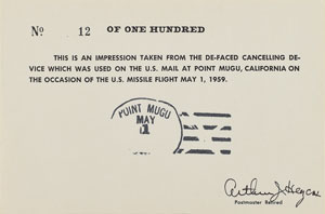 Lot #6220  Flown Point Mugu Missile Mail Cover - Image 2