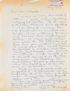 Lot #6145 Clyde W. Tombaugh Autograph Letter
