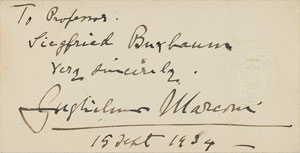 Lot #6113 Guglielmo Marconi Signature - Image 1