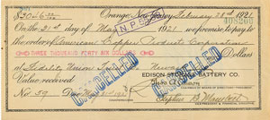 Lot #6057 Thomas Edison Document Signed - Image 1