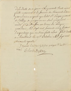 Lot #6110 Georges-Louis Leclerc, Comte de Buffon Letter Signed - Image 1