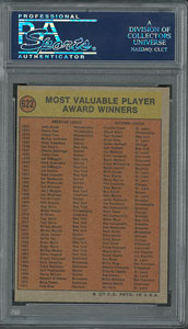 Lot #705  1972 Topps #622 MVP Award - Signed by Roger Maris and Stan Musial - PSA/DNA Encapsulated - Image 2