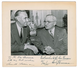 Lot #181 Harry S. Truman and Averill Harriman - Image 1